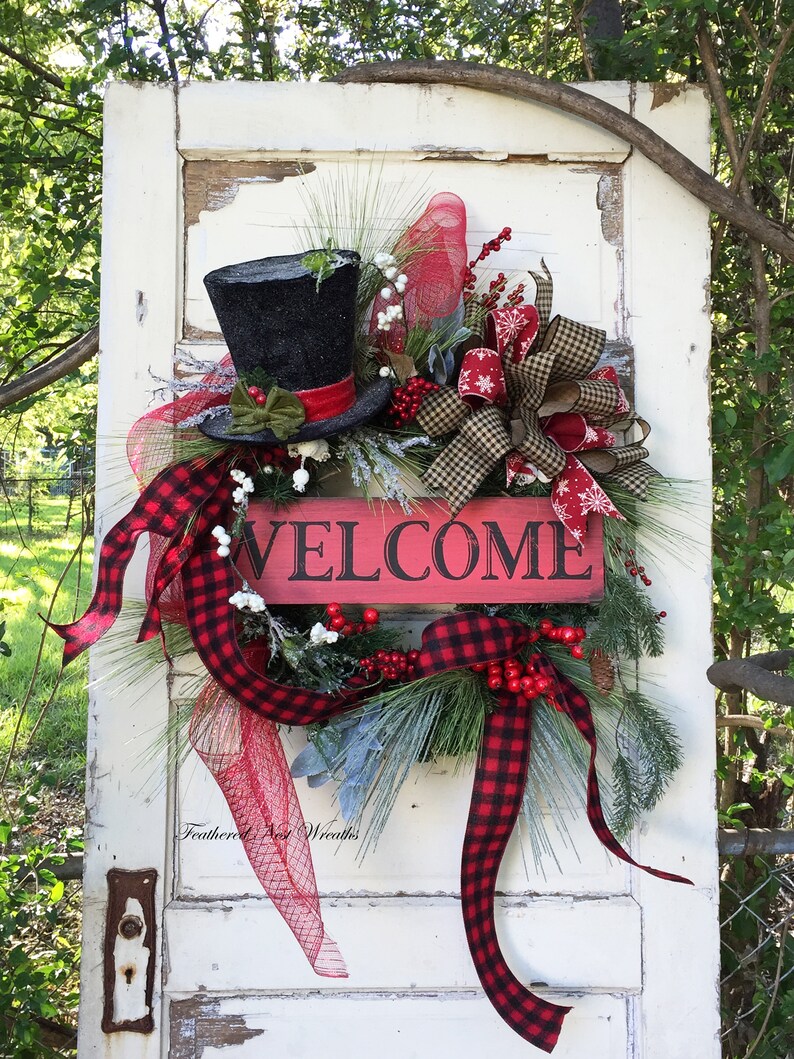 Christmas Door WreathChristmas Wreath Christmas Door Decor Etsy