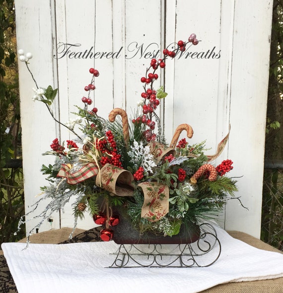 Christmas Centerpiece Christmas Table Decor Christmas Floral  Etsy