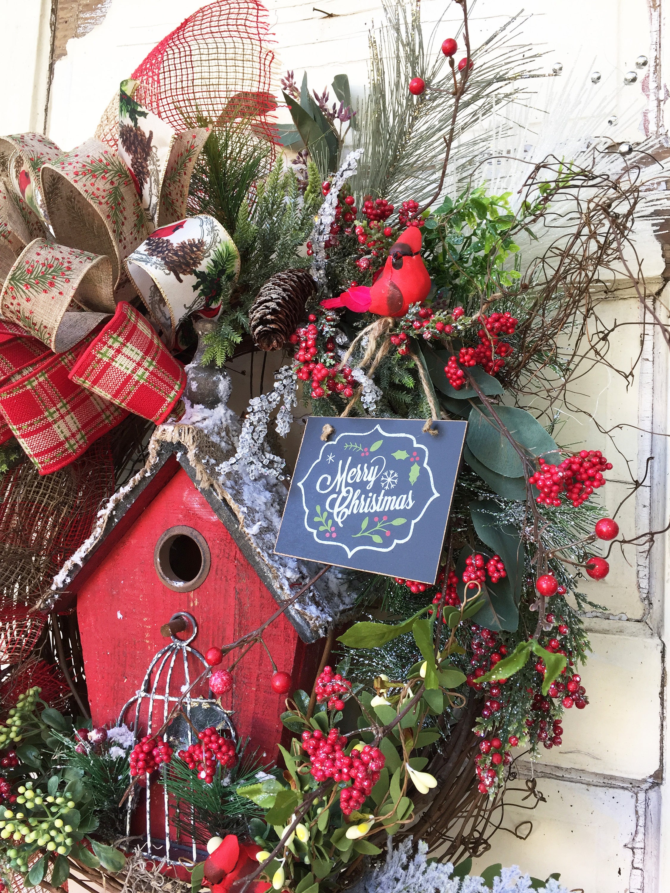 Christmas Wreath Christmas Door Decor Front Door Wreath Etsy
