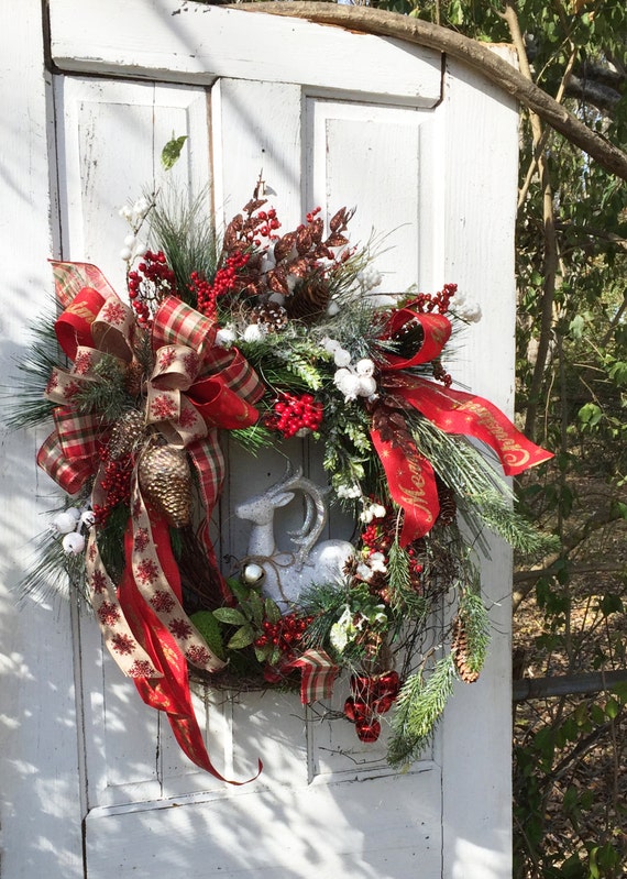 Christmas Wreath for Front Door Christmas Wreath Christmas | Etsy