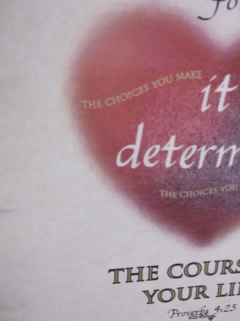 Proverbs 423 Guard Your Heart FRAMED PRINT 8 1/2x11 Thin Economy Frame