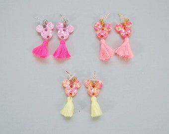Summer Small Mouse Tassel Earrings