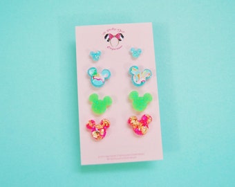 Lilly Small Mouse Stud Earrings Set of 4
