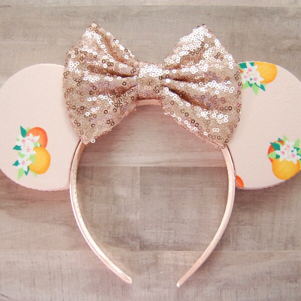 Orange Sequin Bow Ears