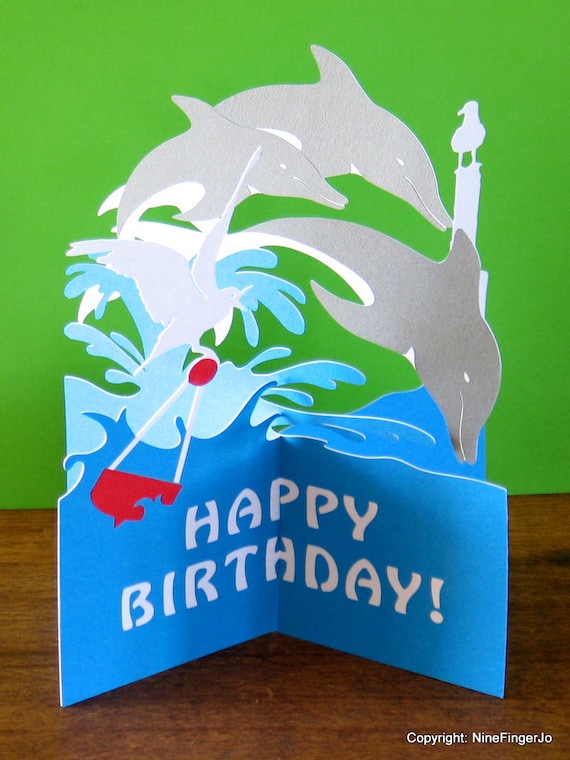 Geburtstagskarte Geburtstag Tageskarte Delfine Jahrestag | Etsy