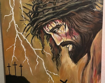 Jesus Carrying Cross, Original painting
