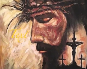 Passion of Christ Painting, Large Original Acrylic Canvas Art (30x24)