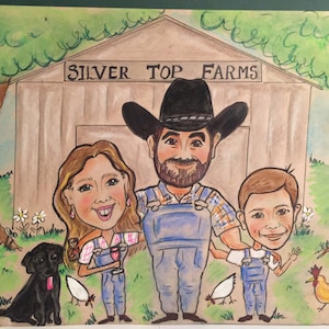 Group /& Family Caricature Portraits 11x14