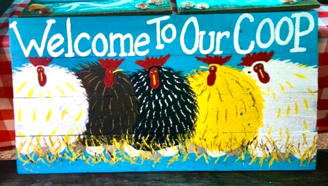 32x16 Sign Chicken Coop Sign , Large,custom 32x16, Rustic Wood, Chicken Sign, Coop ...
