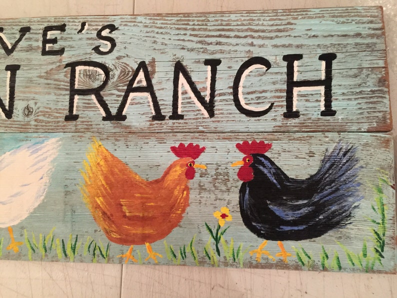 Custom Chicken Coop Sign 32 X 10 Large Rustic Wood Hand Etsy