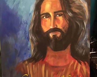 Jesus,  Passion of the Christ, crucifixion, Large Original painting on canvas, 30x24
