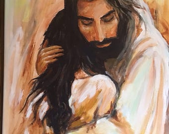 Jesus Christ and Beloved, Original Acrylic Painting (16x20)