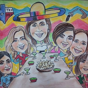 Group /& Family Caricature Portraits 11x14