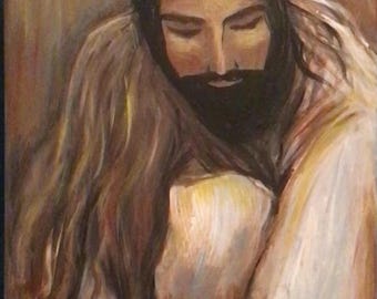 Jesus, with His Beloved original painting 12x16