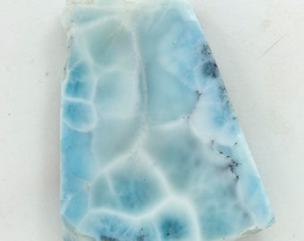 Larimar Thin Slab Rough Pendant, 28g, Red Larimar Stone, Blue Pectolite,  Rough Pendant, Dolphin Stone,  2 x 1 1/2 x 1/4" (51 x 35 x 6mm)