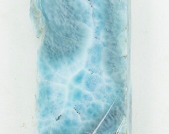 Larimar Slab Rough, 47g, Rough Slab Larimar, Blue Pectolite,  Dolphin Stone,  3 1/2 x 1 x 5/16" (77  x 25  x 8 mm)