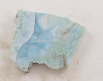 Larimar Slab Rough, 36g, Larimar Stone Rough Slab,  Dolphin Stone, Blue Pectolite,   2 x 1.5 x 5/16" (50 x 35 x 8mm)