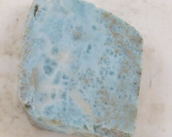 Larimar Slab Rough, 42g, Larimar Stone Rough Slab, Blue Pectolite,  2 x 2 x 5/16" (52 x 50 x 9mm)