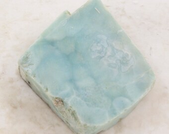 Larimar Slab Rough, 31g, Larimar Stone Rough Slab, Blue Pectolite,  2 x 1.5 x 5/16" (50 x 35 x 8mm)