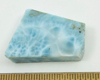 Larimar Slab Rough, 32g, Rough Larimar Slab, Blue Pectolite,  Dolphin Stone, 2 x 1 3/8 x 5/16 " (51  x 36 x 8 mm)