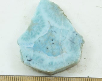 Larimar Rough Slab, 49g, Rough Slab Larimar, Blue Pectolite,  Larimar Stone, 2 x 2 x 3/8" (53 x 52 x 10mm)