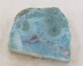 Larimar Slab Rough, 53g, Larimar Stone Rough Slab, Dolphin Stone, Blue Pectolite,  2.5 x 2 x 5/16" (60 x 50 x 8-9mm)