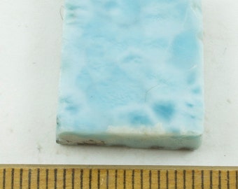 Larimar Slab Rough, 21g, Rough Larimar Slab, Blue Pectolite,  Dolphin Stone, 1 1/4 x 1 x 5/16 " (31  x 25 x 8 mm)