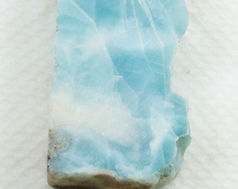 Larimar Slab, 29g, Rough Larimar, Blue Pectolite,  Dolphin Stone, 2 x 1 x 3/8 " (51 x 26 x 9 mm)