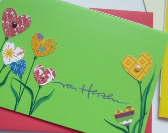 Grußkarte, Muttertagskarte, Valentinskarte Set "Von Herzen"