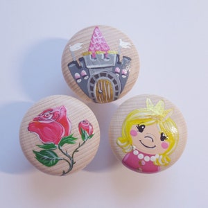 Knäufe, Schrankknäufe, Schubladengriffe, Knöpfe, Wickelkommode "Prinzessin"