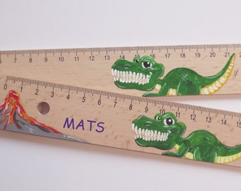 Ruler, school enrollment card, school start, school enrollment gift, school cone "Dinosaur" (20/30 cm incl. personalization)