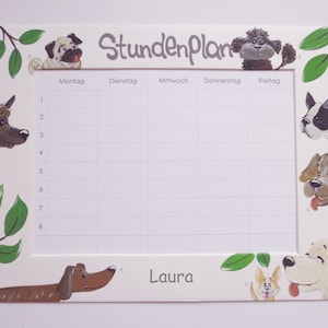 Stundenplan, Schulplaner, Einschulung, Schulstart "Hunde" klein (inkl. Personalisierung)