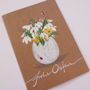 Osterkarte, Ostergruß, Grußkarte, Ostern "Osterei" (recyclingbraun/hoch)