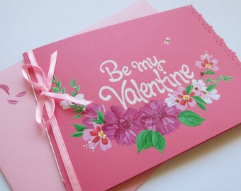 Valentinskarte, Grußkarte, Liebesbeweis "Be my Valentine" (eosin)