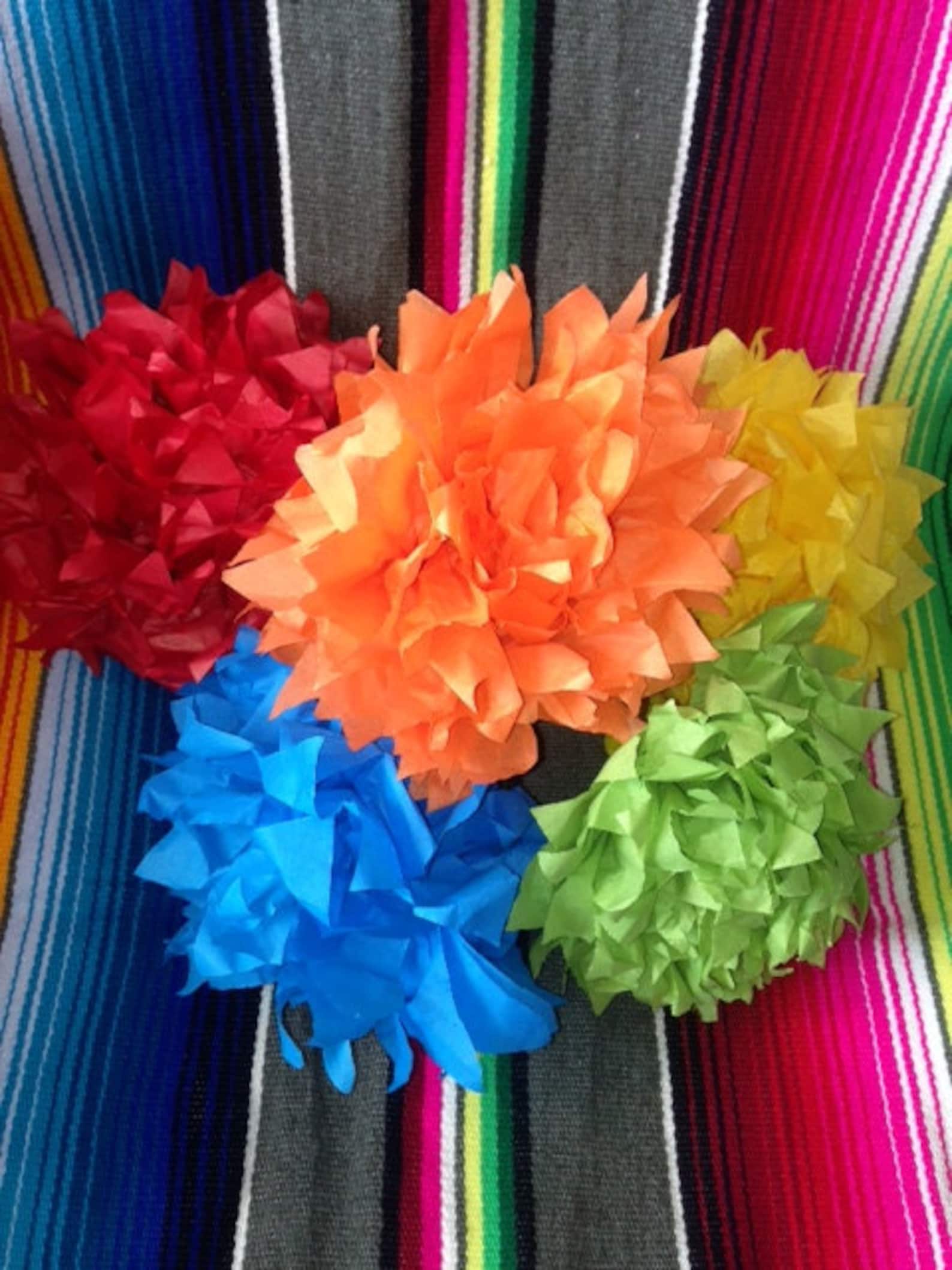 SMALL 5 Mexican Paper Flowers for Your FIESTA Etsy