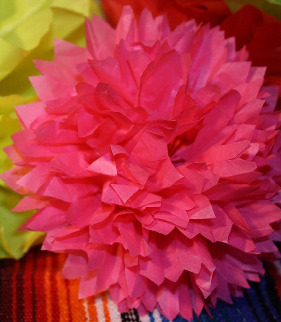 LARGE 5 Mexican Paper Flowers for Your FIESTA Etsy