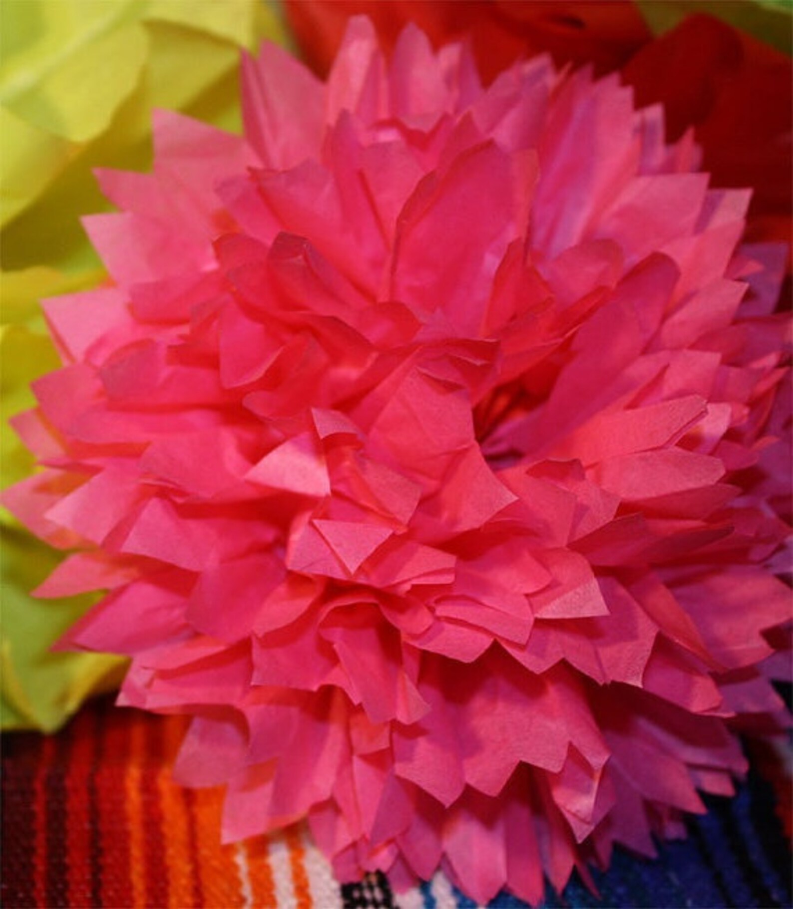 LARGE 5 Mexican Paper Flowers for Your FIESTA Etsy