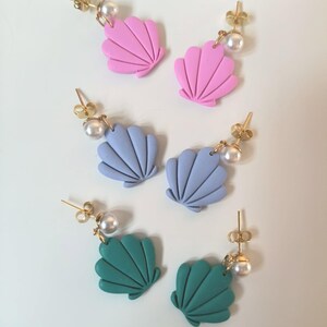 Seashell Dangle Earring Pearl Stud Post Jewelry Beach Coastal Ocean Inspired Nautical Charm Lightweight Summer Vacation Accessory Women Gift