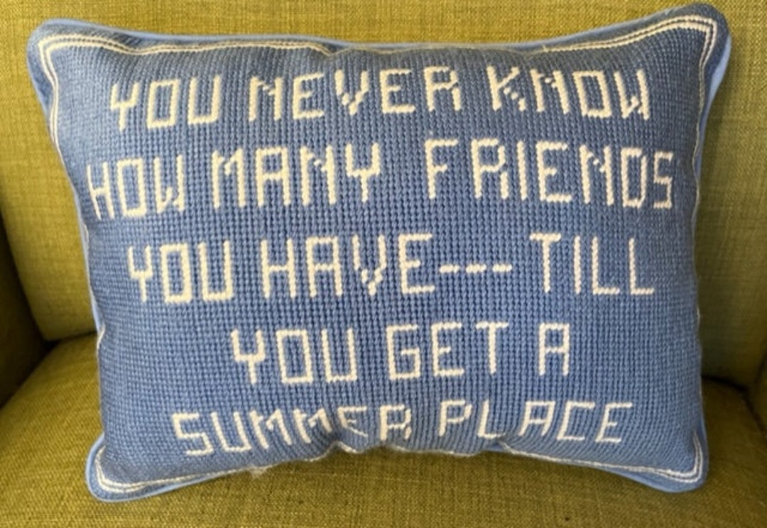 Needlepoint Decorative Pillow With Humorous Saying Etsy