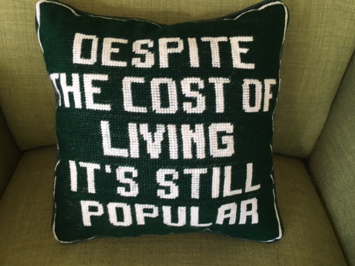 Custom Handmade Needlepoint Decorative Pillow cost of Etsy