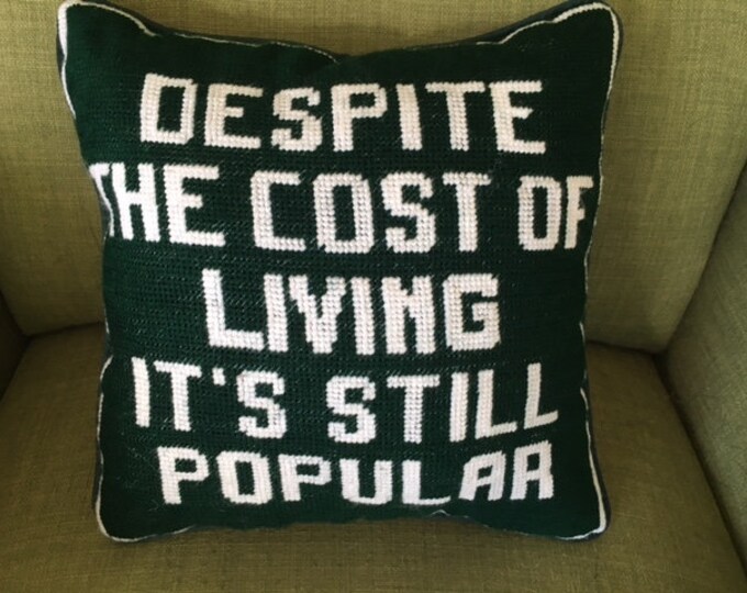 Custom Handmade Needlepoint Decorative Pillow cost of Etsy