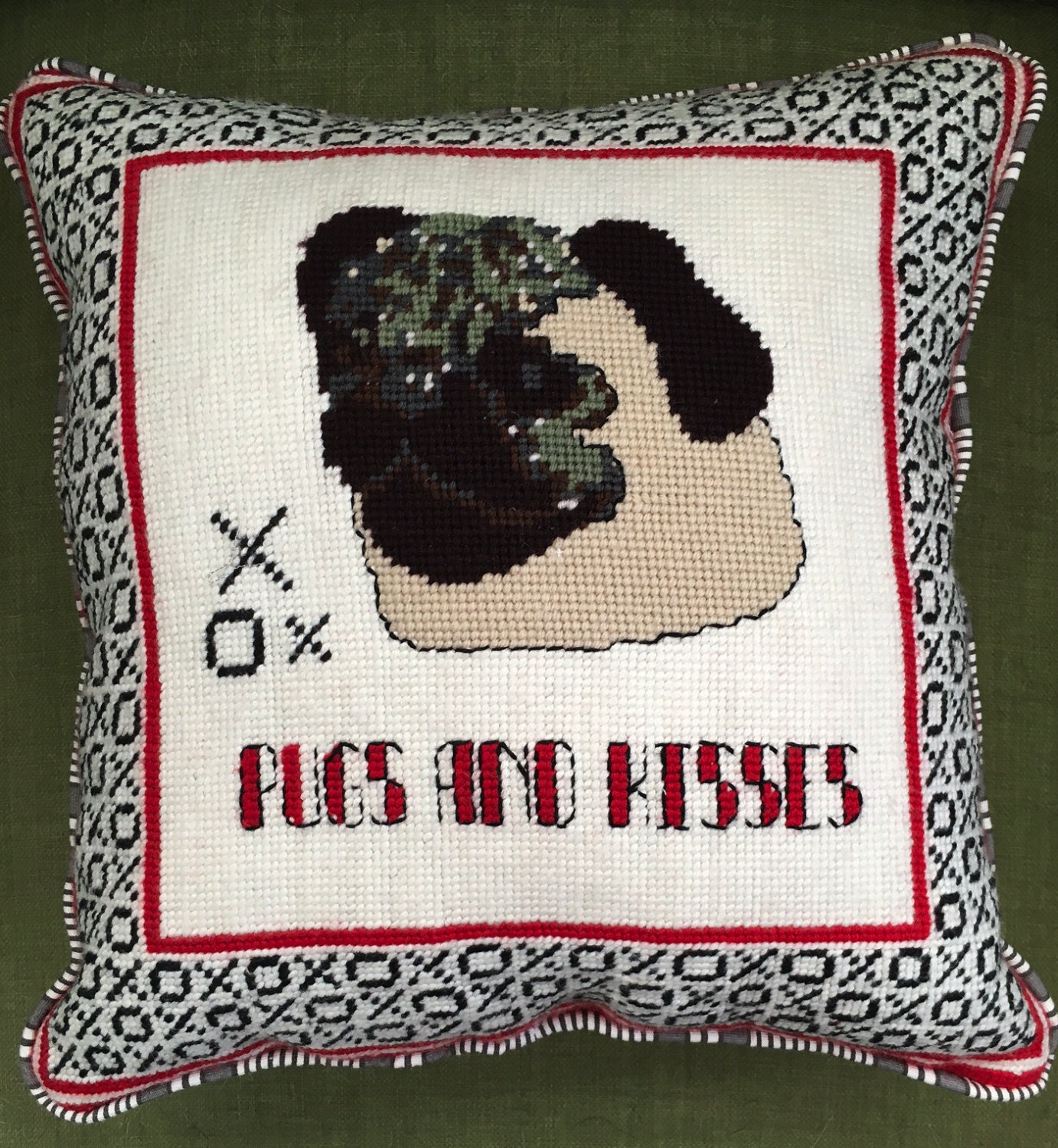 Love Me Love My Dog Handmade Needlepoint Decorative Pillows