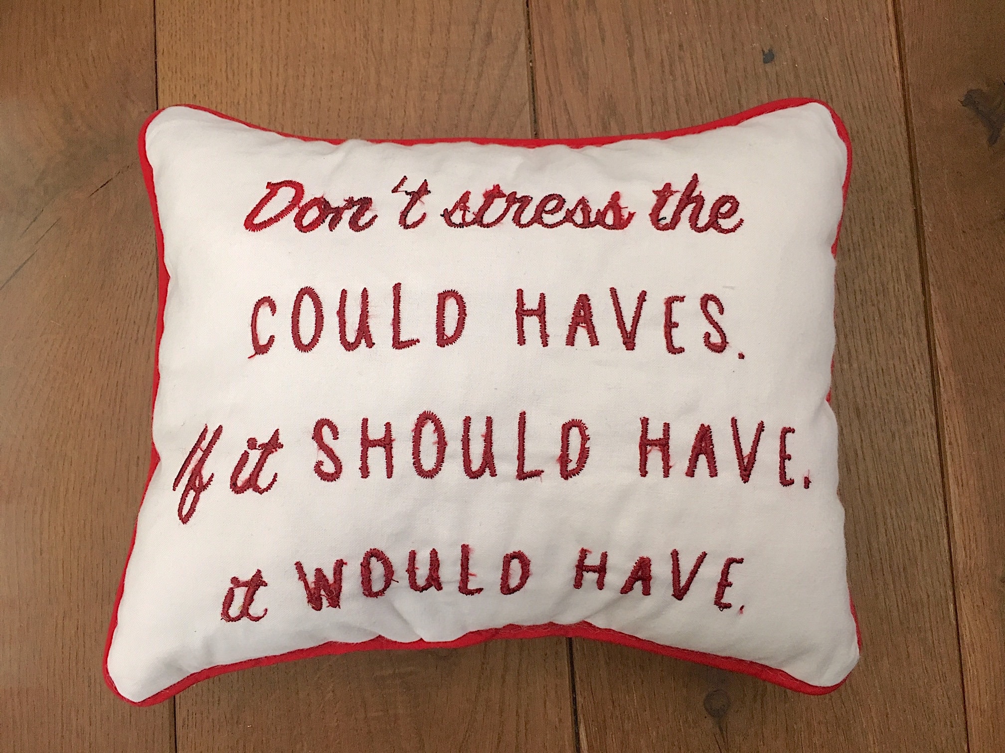 Embroidered Decorative pillows with humorous sayings