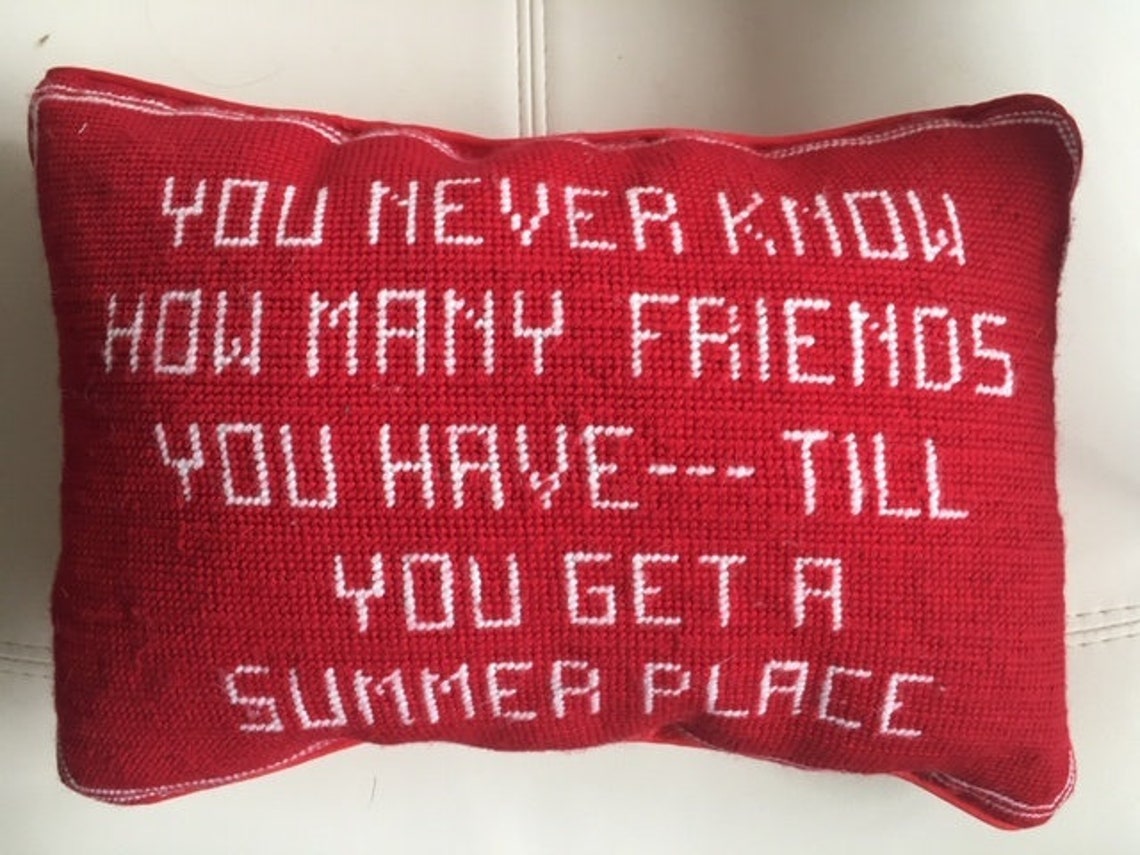 Needlepoint Decorative Pillow With Humorous Saying Etsy