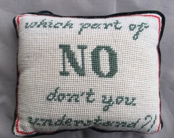 Handmade Embroidered Pillow as Door Hanger