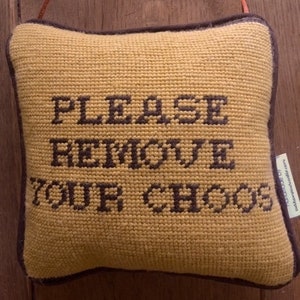 Handmade Embroidered Pillow as Door Hanger