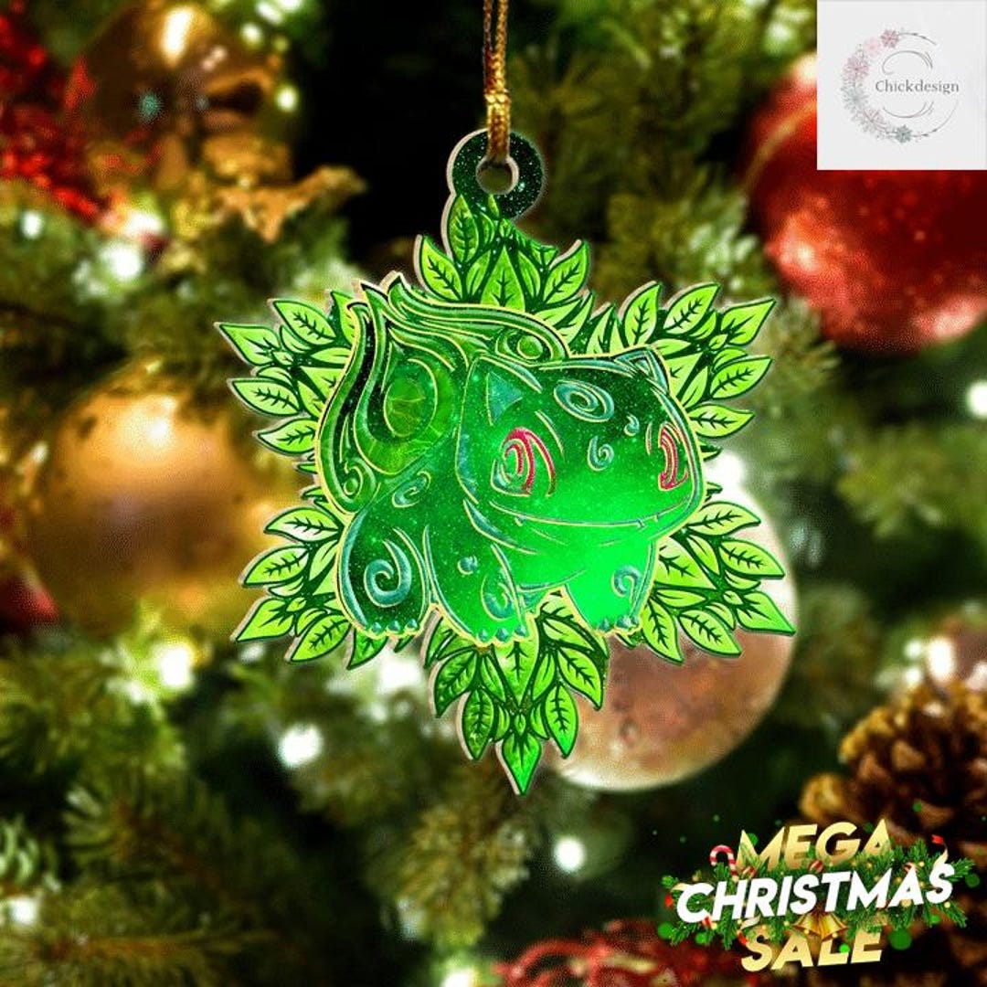 Tribal Bulbasaur Christmas Ornament, Bulbasaur Acrylic/wooden Ornament