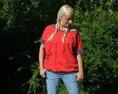 Short sleeve shirt, red, bat shirt, t shirt