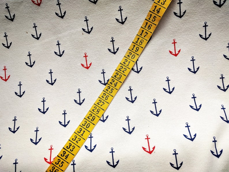 24.90 EURmeter 0.5 m bio jersey interlock white armature anchors Aweigh birch fabrics