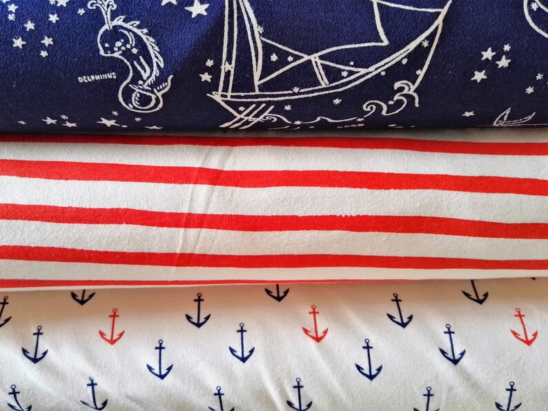 24.90 EURmeter 0.5 m bio jersey interlock white armature anchors Aweigh birch fabrics